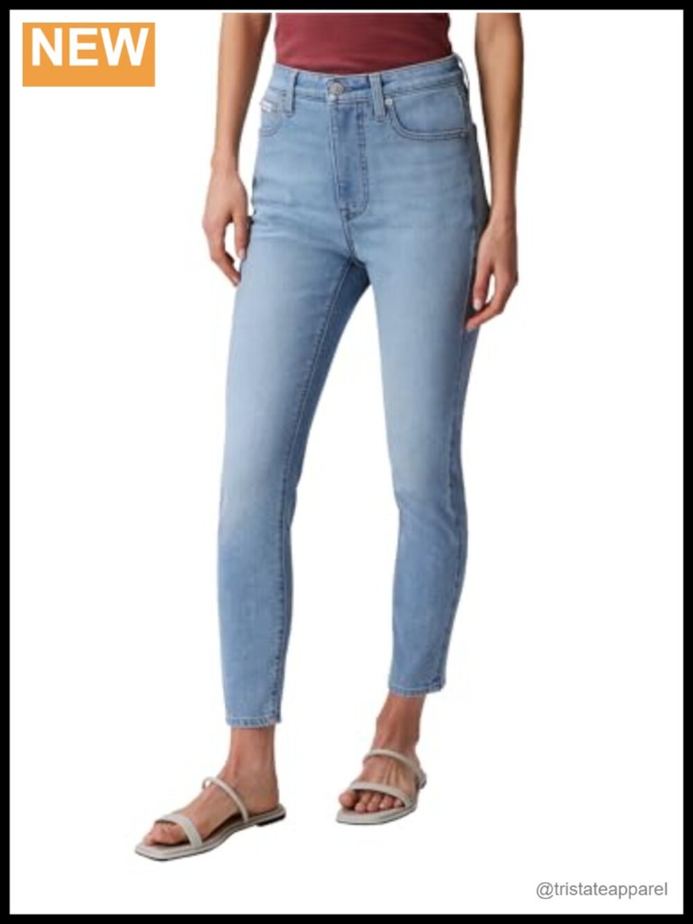 High Rise Skinny Fit Jeans Zip Fly 5-Pocket Stretch Denim